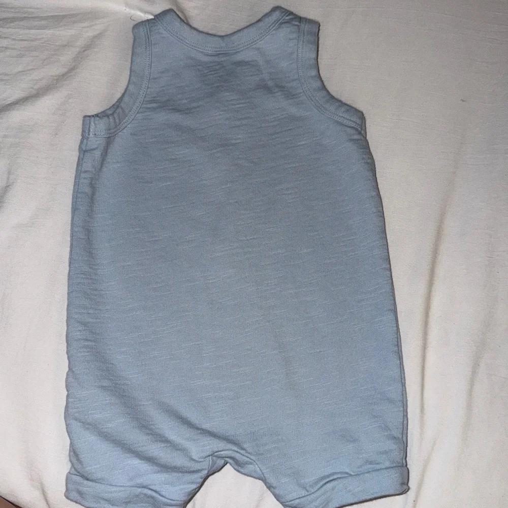 2-Pack Baby Boys Dark Gray Tie Dye & Blue Heather Short Leg Sleeveless Romper